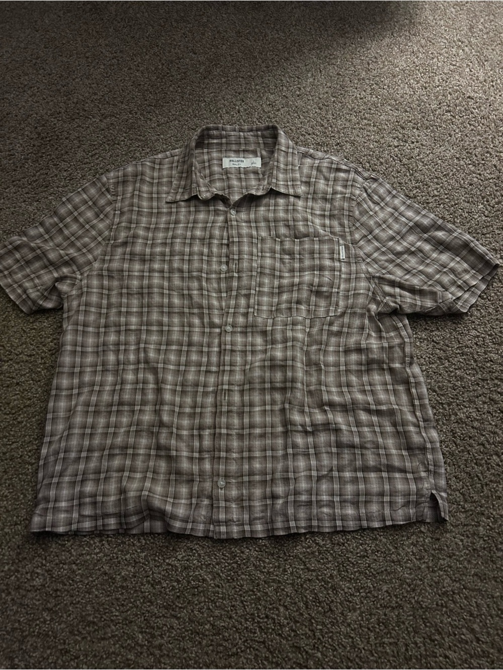 Prana Men's Plaid Button-Down Shirt - Brown and Gray